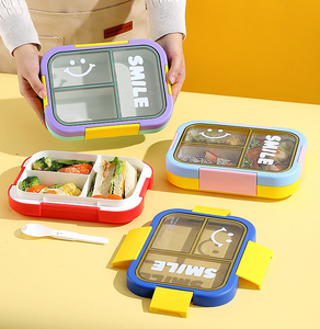 Bencircle B277 Multi-Layer <b>Lunch</b> <b>Box</b> with Inner Divider, Microwave Friendly, Includes Fork & Spoon Set - Product Image 1