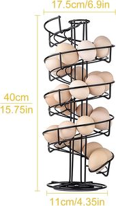 Xoay xoắn ốc Thiết kế kim loại trứng skelter Dispenser <span class=keywords><strong>Rack</strong></span>, lưu trữ <span class=keywords><strong>Rack</strong></span> hiển thị, đen - Product Image 2