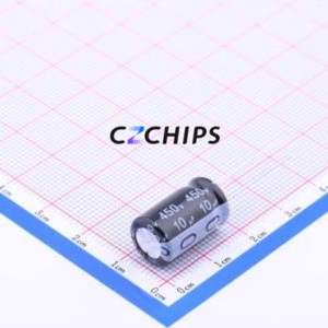 Condensateur électrolytique en aluminium à montage traversant ECR2WLK100MLL100016E, montage traversant, D10xL16mm 10uF 20% 450V 5mm - Product Image 1