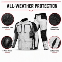 Ensemble veste et pantalon de moto intégral certifié CE niveau 2, imperméable, pour le tourisme, tenue de protection pour moto