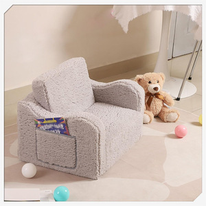 Children's Folding <b>Sofa</b> Grey Foldable Nap Chair Reading Corner For <b>Kids</b> Age 2 And Above - Product Image 1