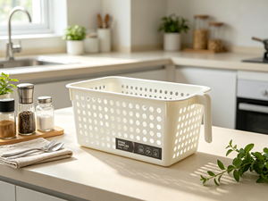 Wholesale Square Multi-Purpose Plastic Storage <strong>Basket</strong> Handles OEM Custom Hollow Organizer Bin For Office Kids Toy Home Hotel Use - Product Image 3