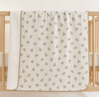 Couette pour enfant en gaze de coton pur 4 couches personnalisée, imprimé arc-en-ciel, douce, respirante, en mousseline froissée, pour berceau et chambre de bébé, vente en gros