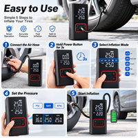 Compresseur d'air portable léger sans fil 160 PSI avec surveillance numérique de la pression en temps réel pour villa