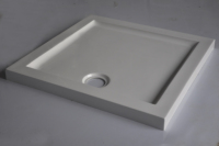 Kit de douche moderne personnalisé avec base carrée noire en SMC, cabine antidérapante pour hôtel, avec bac de douche profond et base de cabine.
