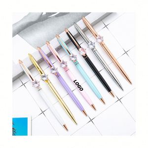 Stylo à bille personnalisé avec diamant, design créatif, corps électroplaqué tendance, idéal pour un cadeau promotionnel - Product Image 1