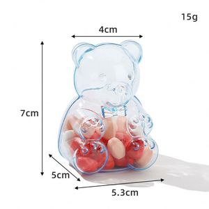 Venta al por mayor: 12 unidades de bonitas cajas de dulces con forma de oso, tarros de almacenamiento de plástico transparente para pendientes, galletas y otros dulces, ideales para guardar. - Product Image 3