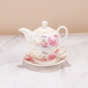 Théière et tasse pour une personne, thé pour un ensemble café Sevring décalcomanie théière en céramique et ensemble <span class=keywords><strong>de</strong></span> tasses, service à thé tasse tasses à thé vintage - Product Image 2