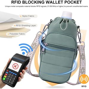 กระเป๋าใส่ขวดน้ำ 40 ออนซ์ กระเป๋าสะพายข้างแบบมีฉนวนพร้อมสายปรับได้สำหรับเดินป่า เดินเล่น กระเป๋าใส่ของแบบ unisex - Product Image 6