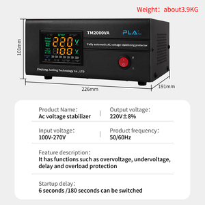 Nhà Máy Bán buôn tự động điều chỉnh điện áp TM-2000VA 3000VA 5000va Single phase giá <span class=keywords><strong>AVR</strong></span>-1000VA tủ lạnh và TV Guard <span class=keywords><strong>220V</strong></span> AC - Product Image 4