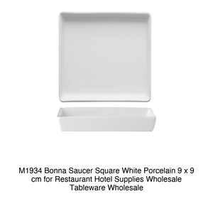 Plato Cuadrado Bonna 9 × 9 cm Porcelana Blanca M1934 - Product Image 2