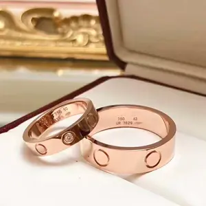 CGR048 6.5 grammi 5.5mm larghezza 18 carati oro puro amore fede nuziale anello gioielli di Design di lusso Au750 vite d'oro anello d'amore per coppia