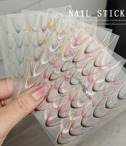 Autocollants pour ongles français dégradés en forme de V, demi-lune, ligne fine, décoration de salon de manucure, accessoires de design pour nail art DIY - Product Image 3
