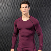 Haut de compression pour homme à manches longues en Spandex imprimé par sublimation, séchage rapide, pour BJJ, sport, course à pied, sous-vêtement technique, anti-UV