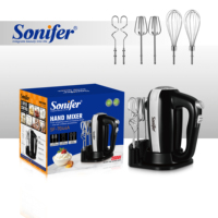Batteur à main Sonifer SF-7044A avec 5 vitesses réglables, fouets en acier inoxydable, base compacte pour pâtisserie à domicile