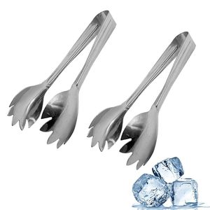 Pinze per ghiaccio in acciaio inossidabile da 16,5 cm con bordi dentellati per uso in bar e cocktail bar - Product Image 1