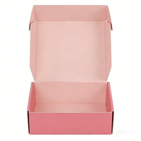 Emballage traditionnel pour le commerce électronique, édition esthétique rose, boîte en carton ondulé rectangulaire écologique et recyclable pour les petites entreprises