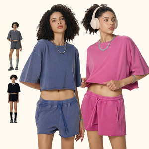 Camiseta Corta Roregal Estilo Vintage Inspirada en los Años 20, 100% Algodón, 280G, Lavada, para <span class=keywords><strong>Mujer</strong></span>, Corte Holgado y Relajado - Product Image 1