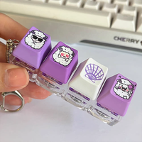 Custom LOGO Cat Love Heart Shape Sublimation PBT Keycap Fidget Keychain Keycap Keyboard Accessories LOW MOQ Wholesale