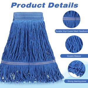 Cao cấp màu xanh màu vàng màu đỏ màu xanh lá cây ướt khô bông nhanh chóng sợi nhỏ quét làm sạch lau đầu thay thế - Product Image 2