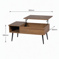 Moderner MDF-Couchtisch mit Schwarzen Metallbeinen Wohnzimmermöbel Umweltfreundlich OEM/ODM Hersteller China B2B Großhandel