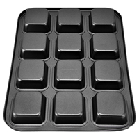 Moule à muffins rectangulaire 8 cavités en acier au carbone antiadhésif, pour gâteaux, barres et pâtisseries, chaleur uniforme, démoulage rapide, durable