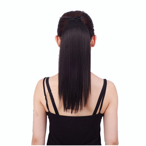 Extensiones de Cabello de Fibra de Alta Temperatura, Cola de Caballo Larga y Lisa de 24 Pulgadas con Cierre de Velcro, Multicolor, para Atar - Product Image 2