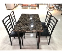 Ensemble de salle à manger dernier cri, meubles pour la maison, table en MDF de 1 m et 4 chaises avec coussins, DS-035