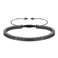 Bracelet en macramé tissé à la main, prix de gros, géométrique, créatif, avec perles en pierre de galache noire, idéal pour les cadeaux