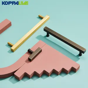 Koppalive vuông kéo ngăn kéo xử lý vàng đồng đồ nội thất tủ xử lý Brass bếp cửa xử lý và knobs