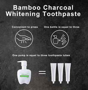Pasta de dientes de carbón de menta, sin fluoruro para blanqueamiento dental y aliento fresco cuidado bucal 130g botella gran oferta - Product Image 5