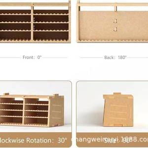 ชั้นวางของไม้หลายชั้น 4 ชั้น สำหรับจัดระเบียบอุปกรณ์บนโต๊ะ สำหรับเครื่องมือ พู่กัน งานฝีมือ ผลิตที่ซานตง - Product Image 2