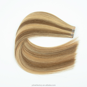 Extensions de cheveux vierges humains blonds européens de qualité supérieure 2026, double épaisseur, invisibles, à bandes adhésives en PU sans couture - Product Image 6