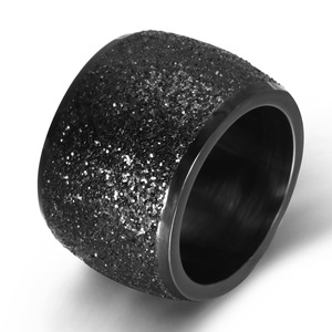 Stainless Steel Ring 16mm <b>Brushed</b> Finish Unisex Fashion Jewelry Gift - Product Image 5