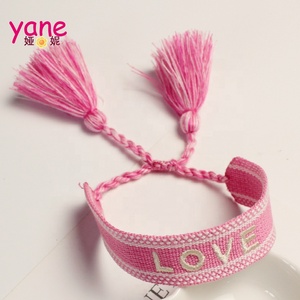 Tessuto Lettera Braccialetto Del Braccialetto Logo Ricamato Fascia di Polso Nappa Braccialetto Per Le Ragazze - Product Image 6