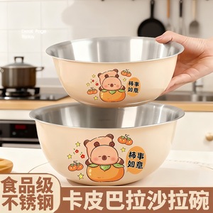 ชุดชามสลัดสแตนเลส 17-22 ซม. ลายการ์ตูน ชามผสมอาหารแบบซ้อนได้ สำหรับทำอาหาร อบขนม และเตรียมอาหาร - Product Image 4