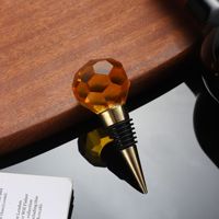 Bouchon de bouteille de vin en cristal, en forme de diamant, réutilisable, pour bouteille de vin, bar à domicile, cadeau de mariage