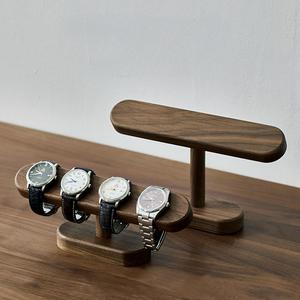 Ngày Valentine Quà Tặng Hình Bầu Dục Rắn Gỗ Đồng Hồ Vòng Đeo Tay Chủ Màu Đen Óc Chó T-Bar Hiển Thị Chống-Trượt Dưới Pad Tùy Chỉnh Khắc Laser - Product Image 6