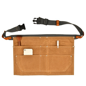 Delantal de cintura de mezclilla <span class=keywords><strong>vintage</strong></span> resistente de alta calidad Medio estilo de camarero/<span class=keywords><strong>camarera</strong></span> de mezclilla con correa de cuero - Product Image 5