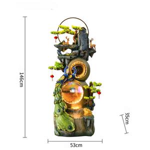 Feng Shui Pavo Real Retro Decoración <span class=keywords><strong>de</strong></span> piso <span class=keywords><strong>Fuente</strong></span> <span class=keywords><strong>de</strong></span> agua hecha a mano Vestíbulo Tienda Feng Shui Decoración Adorno interior Decoración <span class=keywords><strong>de</strong></span> piso - Product Image 6