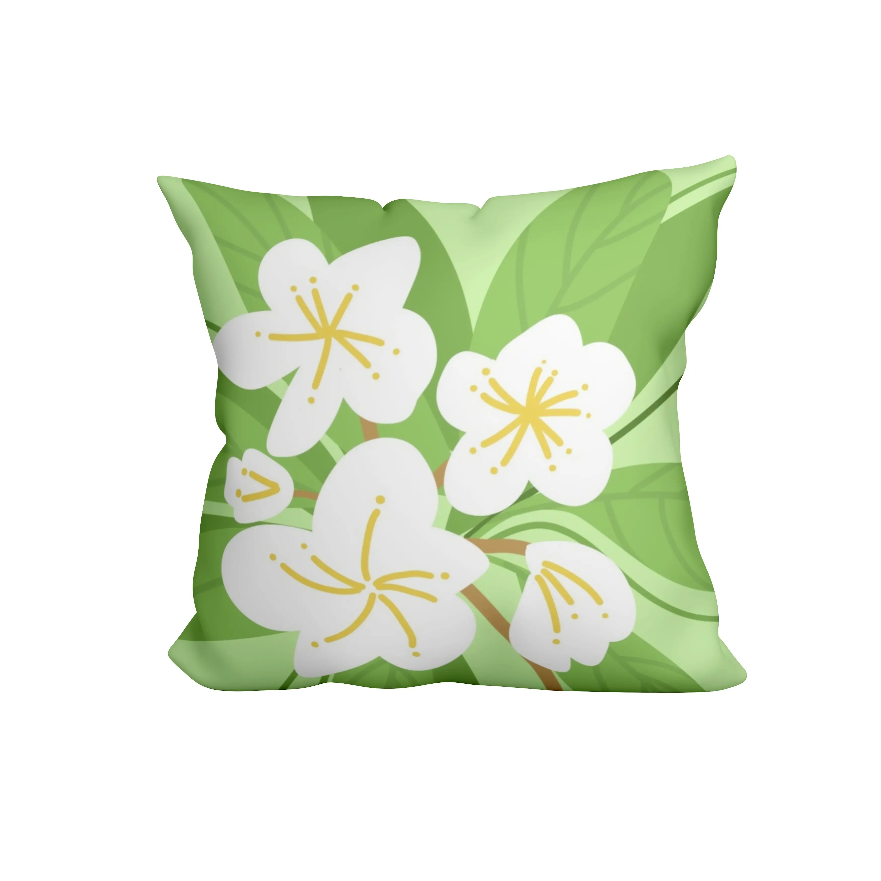 Small fresh flower throw pillow covers living room sofa beautiful painting wind pillowcase back cushion support waist