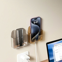 Support mural en acrylique le moins cher pour téléphone, sans perçage, rangement de chevet pour télécommande de téléviseur et de climatiseur