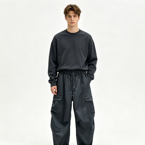 Pantaloni Cargo Vintage Giapponesi in Stile Techwear, Traspiranti, ad Asciugatura Rapida, con Pieghe Frontali, in Nylon/Cotone, Vita Elastica con Coulisse, Multi Tasche, Gamba Larga - Product Image 1
