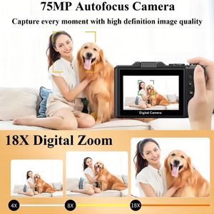 पेशेवर. 7mp 5k डिजिटल vलॉगिंग कैमरा 18x dsr डिजिटल कैमरा, फ्लिप स्क्रीन के साथ - Product Image 5