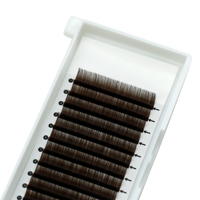 Ciglia Finte Coolpinepro Colorate e Dense da 0,03mm, Ciuffi Singoli Rotondi in Visone Marrone per Extension Ciglia005