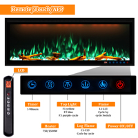 Luxstar – chauffage domestique personnel mince de 36 pouces avec télécommande intelligente LCD, flamme électrique, décor de cheminée, flamme de cheminée