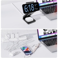 Station de charge sans fil pliable OEM 25W. Chargeurs magnétiques 3-en-1 pour téléphone, écouteurs et ordinateur portable (éco-responsable)