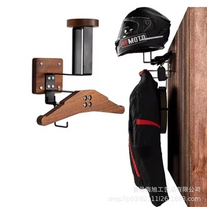 Solid Wood <b>Wall</b> Mounted <b>Storage</b> Rack For Clothes Hats Motorcycle Helmets <b>Hanging</b> Organizer Bedroom Home Use - Product Image 3