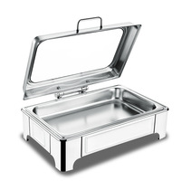 Plat Chafing Électrique Doré de Luxe pour Buffets de Restauration, Chauffe-Plats pour Hôtels et Restaurants