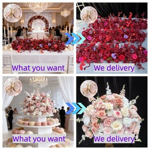 Arco Floreale Personalizzato Fatto a Mano per Matrimoni con <span class=keywords><strong>Rose</strong></span> Artificiali in Seta per Decorazioni Festive - Product Image 2